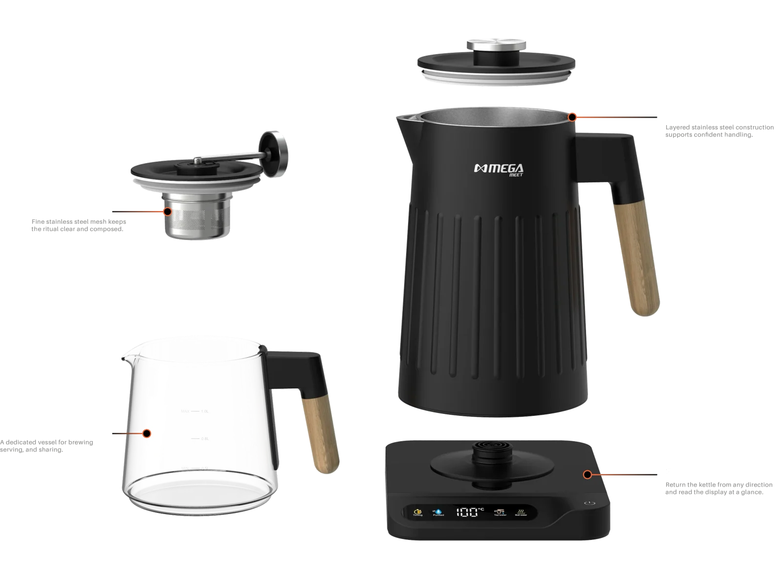 Megameet Tea Maker MT317 component diagram